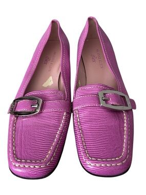 Anne Klein Iflex Pink Faux Lizard Loafers Size 6